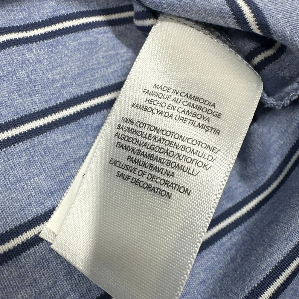 Polo Ralph Lauren Men's Custom Slim Fit Polo Blue White Stripes Size XL Stretch